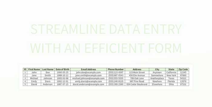 Simplify Data Input With A Streamlined Form For Better Efficiency Excel ...