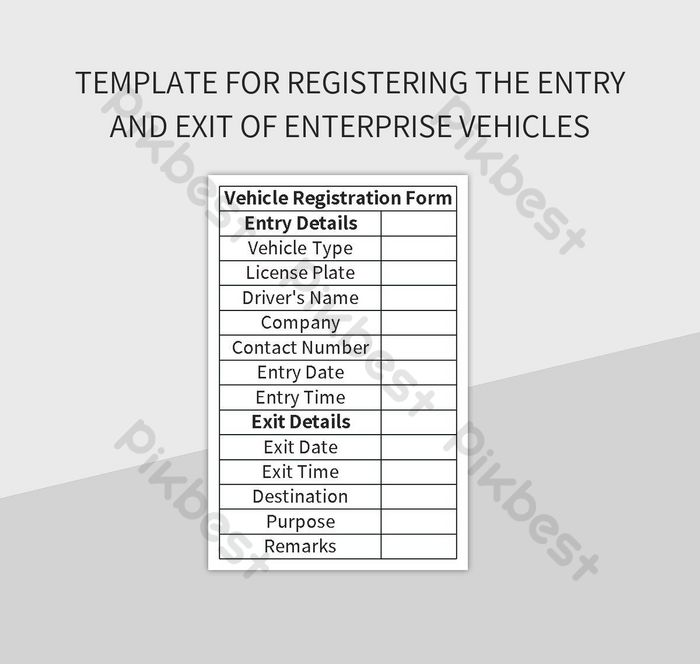 Creating A Registration Template For Enterprise Vehicle Entry And Exit