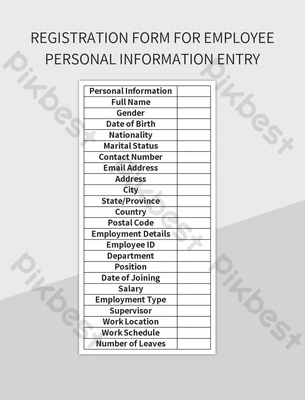 Expert Personal Information Resume Form Excel | Template Free Download ...