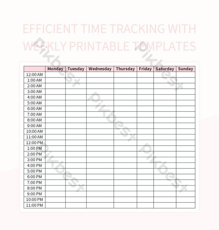 Maximizing Productivity With Weekly Time Tracking Printables Excel ...