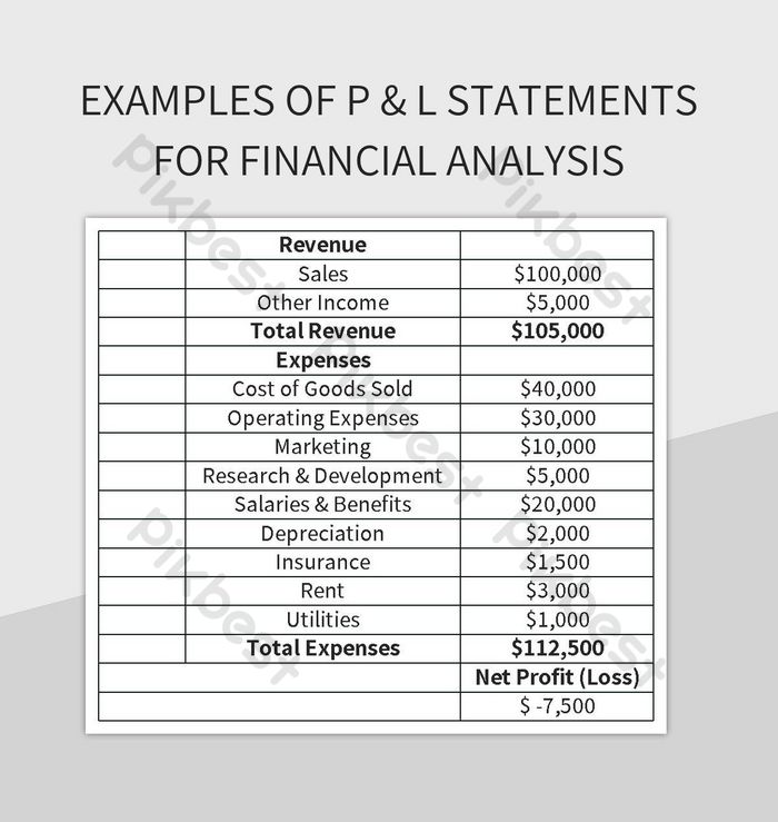Analyzing Financial Performance With P&L Statement Examples Excel ...