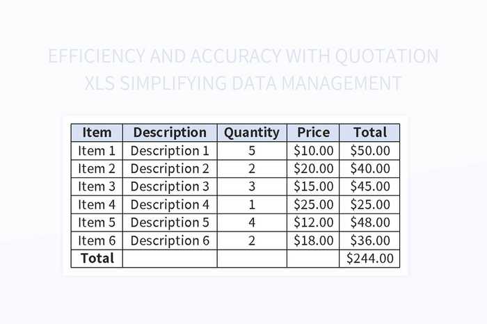 Simplify Data Management With Quotation XLS For Enhanced Efficiency And ...