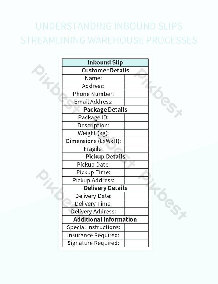 Streamlining Warehouse Processes With Inbound Slip Understanding Excel