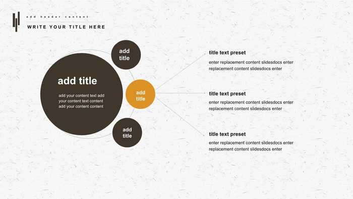 Creating Visual Representations: Circles And Lists Diagram PowerPoint ...