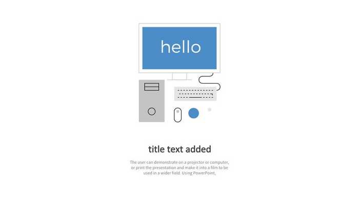 Computer Monitor And Keyboard With The Word Hello PowerPoint | Template ...