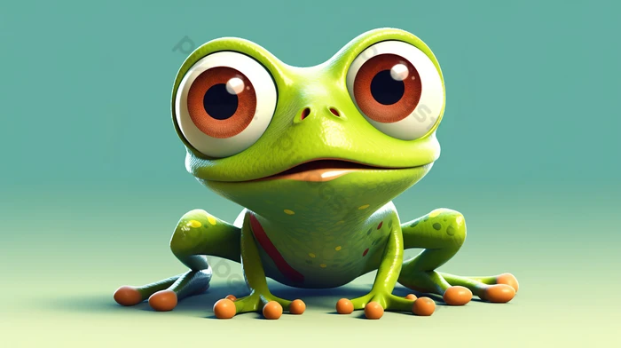 Green Frog Image Of The A Cartoon With Big Eyes Backgrounds | JPG