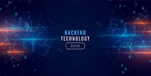 digital backend banner technology concept particle background design digital backend banner technology concept particle background design Backgrounds images AI