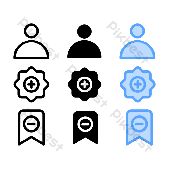 Profile Icon With Three Style For Website And User Interface | EPS PNG ...