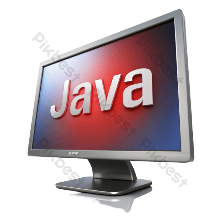Computer Screen With Java Text 3D Illustration Isolated On Transparent ...