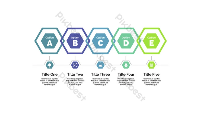 Process Sequence Line Chart PPT Element PowerPoint | PPTX Template Free ...