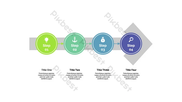 Process Sequence Line Chart PPT Element PowerPoint | PPTX Template Free ...