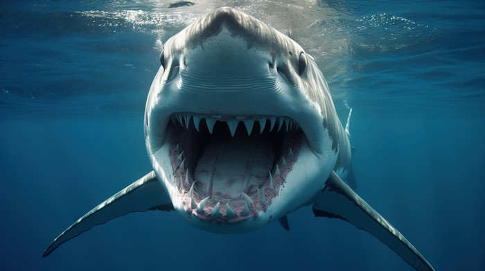 Smiling Mouth White Shark With Its Open Backgrounds | JPG Free Download