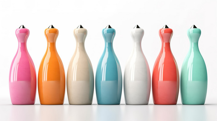 Isolated Background White 3d Rendering Of A Bowling Pin Set Backgrounds