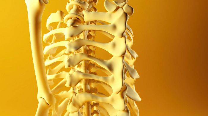 Vibrant Spinal Structure In 3d Render On A Yellow Backdrop Backgrounds