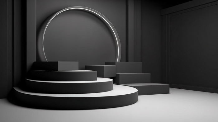 Platform Display Floor Platforms With Podium In 3d Studio For Product